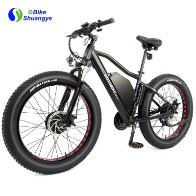 China Aluminum Alloy Double Motor Fat Tire Electric Bike 1000w Brushless Motor 26