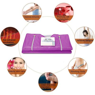 China Weight Loss Quality Safety Real Carbon Fiber Infrared Heater Wire Infrared Sauna Blanket With Handle Grip Controller for sale