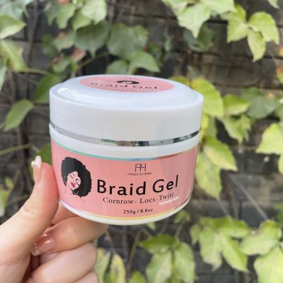 China Organic Private Label Hair Styling Factory Price SALON SIZE 250g/8.8oz Shine Gel Braid Gel Extra Firm Hold Braids Gel for sale