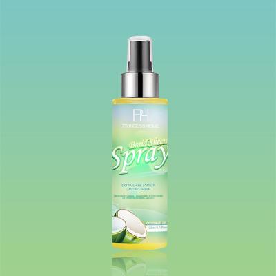 China Organic Natural Styling Hair Styling Quick Dry Sheen Spray Organic Wholesale Private Label Spritz Braid Sheen Hair Silkening Mist Spray for sale