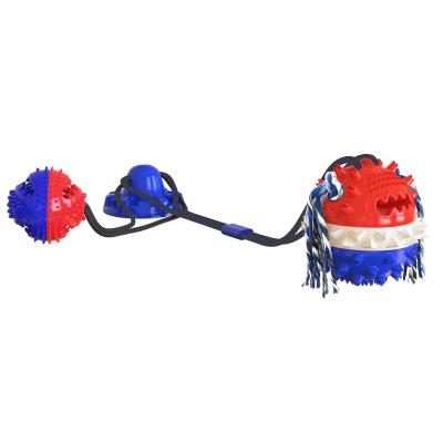 China Factory Direct Supply Viable Hot Selling Pet Self-weight Rope Ball Sucker Rope Ball Pet Chewing Toy for sale