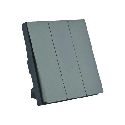 China Connecting UK Standard Plastic Panel Power 10A 250V 86*86mm 3 Gang 1 Way Wall Switch for sale