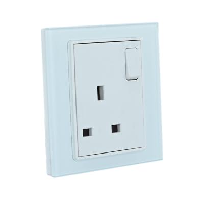 China Wholesale High Quality Standard Household Residential / Multipurpose Panel 3 Hole 13A Glass Socket With Switch for sale