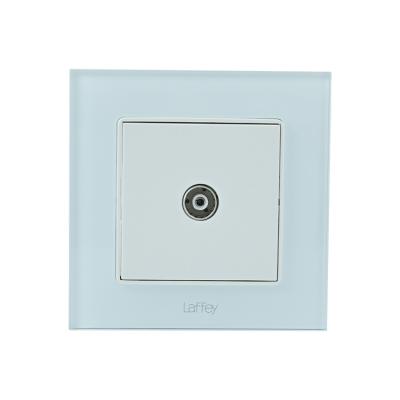 China High Quality Residential / Multi-Purpose Household TV Panel Safe Glass Wall Socket 86*86mm for sale