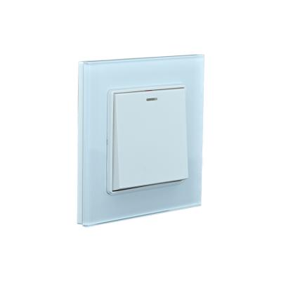 China Glass Shell British Standard 10a 250v Multicolor Light Wall Switch Connecting Power Improved Design for sale