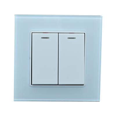 China Power Connecting Modern Household Wall Lamp Switch Tempered Glass Wall Switch for sale