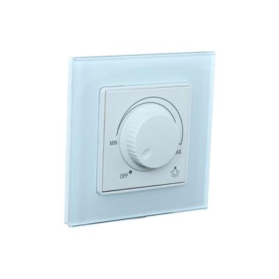 China Wholesale Dim Control Light Factory 86*86mm Tempered Glass LED Panel LED Wall Switch for sale