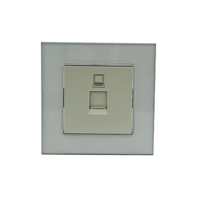 China Wholesale high quality residential / multipurpose tempered glass frame cat5 rj45 broadband network socket for sale