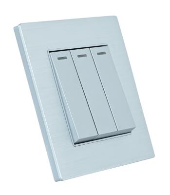 China Factory Direct Sales Power Panel 3 Aluminum Strip 2 Silver Way Connecting Color Mechanical Wall Switches for sale