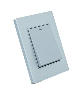 China Wholesale Connecting Metal Panel 10A 250V 1 Way Standard Power UK Metal Strip 2 Light Switch for sale