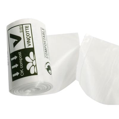 China Disposable 100% Biodegradable PLA BPAT White or Green Color Flat Waste Bags 10 L to 240 L for sale