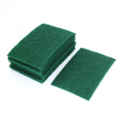 China Green sustainable derun scrub pad scouring pad abrasives scouring pad household cleaning products for sale