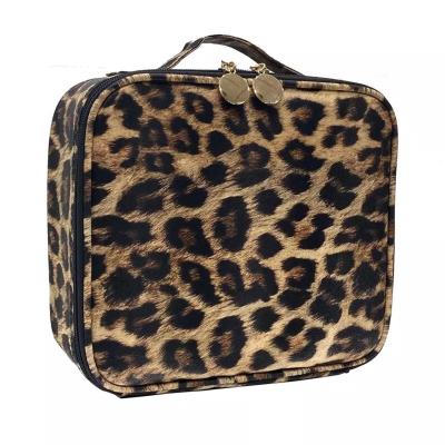 China Fashion Leopard Design Makeup Durable Cosmetic Bags Lined Lined Makeup Bags Blank Female Cosmetic Bag for sale