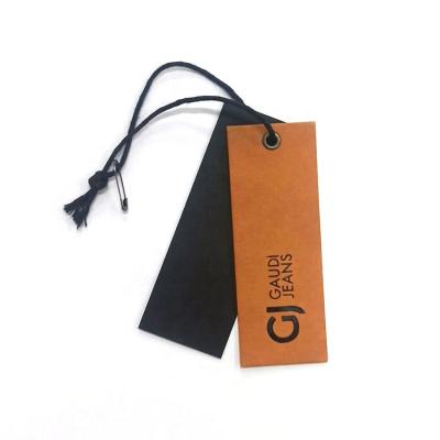 China Viable Wholesale Luxury Police Concave Clothing Tag Custom Printed Logo Paper Tag for sale