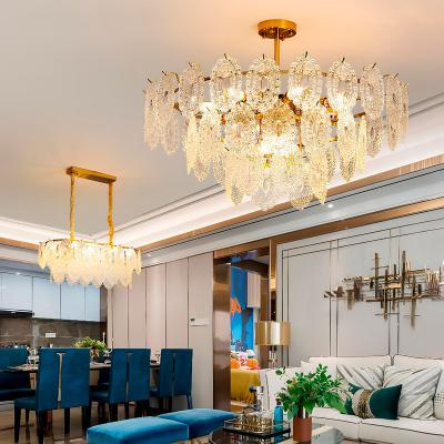 China Modern Dawn Modern Nordic LED Luxury Crystal Chandelier Gold Pendant Light Big Chandelier for sale