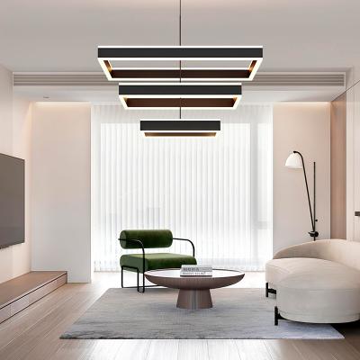 China Modern Led Ceiling Pendant Light Modern for Dining Room Living Circle Ring Chandelier Dimmable Kitchen Interior Lighting Iron Plastic for sale