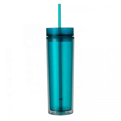 China New CLASSIC Promotional Custom Lean 16oz BPA Free Double Wall Acrylic Tumbler With Straws for sale