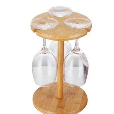 China Upside-Down Bamboo Rack Space-Saving Viable Top Selling Wine Glass for sale