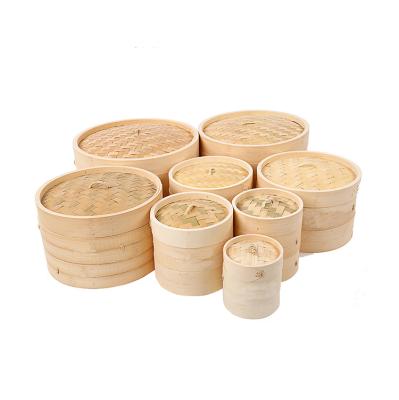 China Sustainable High Quality Fashionable Lifestyle Food Natural Bamboo Steamer For Chinese Dim Sum Round Dumpling Steamer for sale