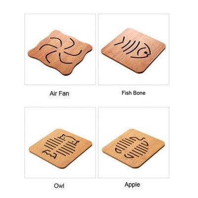 China Creative Sustainable Food Mat Set, Kitchen Digging Mat Wooden Cartoon Slip Insulation Cup Pad Anti and Anti Scalding Coasters for sale