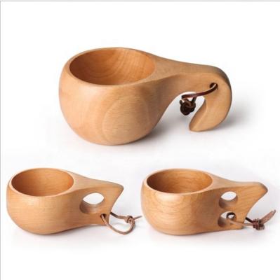 China Viable Custom Design Creative Double Hole Water Beech Milk Tea Cup Coffee Cup Handle Mug Portable Travel Hand for sale