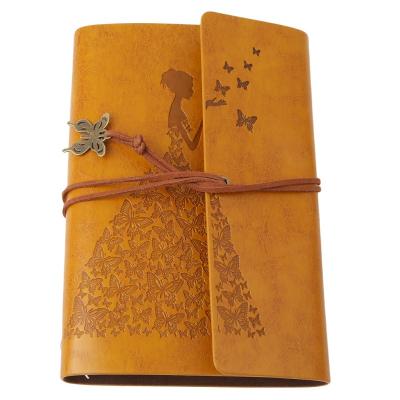 China Eco-friendly Beauty Classic Design Western Pulp Leather For Gift Promotional Gift Shorthand Blank Paper Notebook for sale