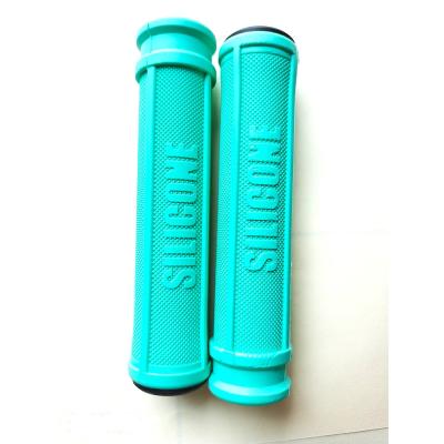 China New Design 130mm BMX Factory Light Green Length Super Soft Silicone Anti-Slip Handlebar Grip for sale