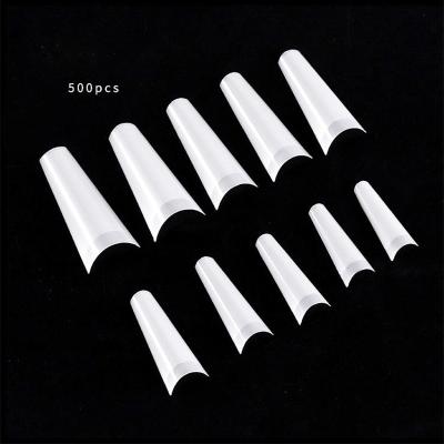 China C Curve French Nail Tips High Quality Gel X Coffin Nail Tips Full Cover XL Straight Nail Tips No C Curve for sale