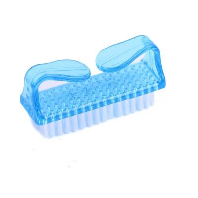 China Soft Pink Custom Logo Dust Blue Purple Plastic Nail Cleaning Brush for sale