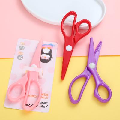 China Scissors Labor-saving DIY Children's Scissors Cut Paper Scissors Universal Small Students Safety Kindergarten Handmade Plastic Kids Scissors for sale