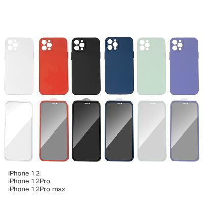 China Anti-drop designer 360 full cover phone case with tempered glass screen protector for Iphones Max 12 pro for sale