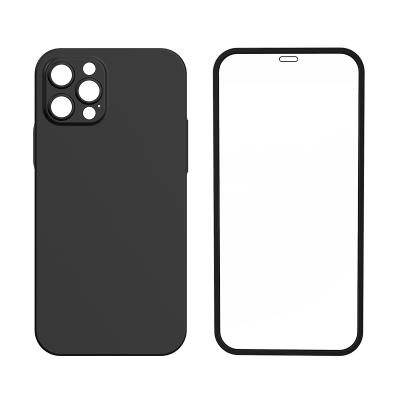 China New Arrival Anti-drop 2 pcs In 1 Full Cover Tempered Glass Screeen Phone Cases For Iphone 11 And 12 Series for sale