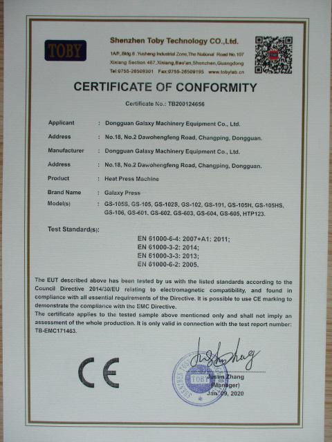 CE - Dongguan Galaxy Machinery Equipment Co., Ltd.