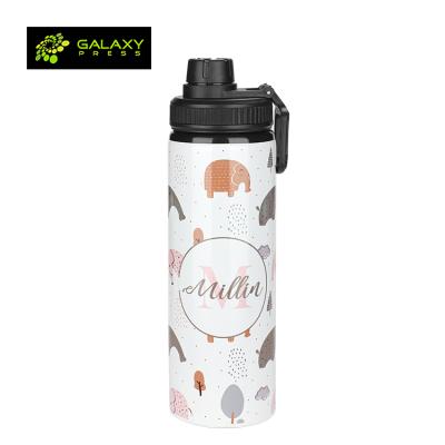 China New Style Sustainable High Quality Sublimation Masks 750ml Aluminum Water Bottle With Lid for sale