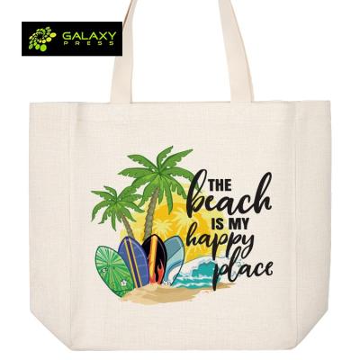 China Fashion Sublimation Blank Canvas Shopping Tote Bag For Women for sale