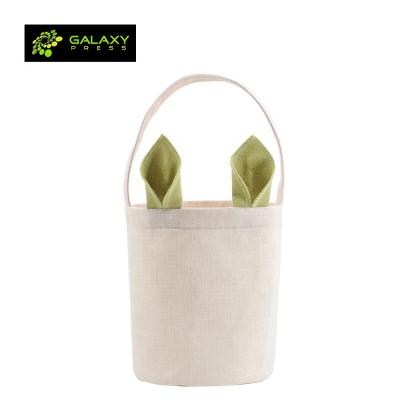 China Blank For Customized Hot Selling Gift! New Bunny Basket Canvas Easter for Dye Sublimation Blanks for sale