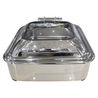 China Stylish Hotel Quality Stainless Steel Hot Pot Self-Service Hot Pot Chafing Dish Buffet for sale