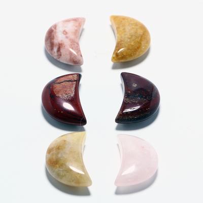 China China Opens Colorful Agate Carved Moon Crystals For Home Decor Crystal Natural Hand Carved Rose Quartz Love Folk Love OEM for sale