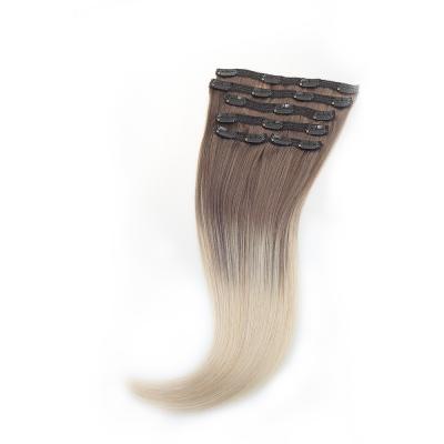 China Straight Lined Body Item Style Wave Color Double Color Brazilian Weave Weight Tangle Free Clip In Hair Extension for sale