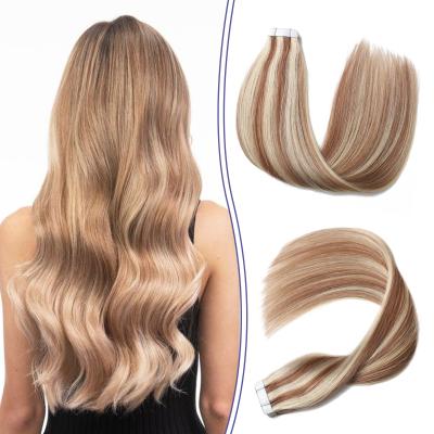 China Tangle Free Hair Weaves Color Brazilian Remy Weight Wave Beauty Style Virgin Material Silky Tape In Human Hair Extensions for sale