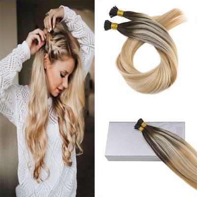 China Real Hair Grade 9A Double Drawn To Thicken 100% Brazilian Hair I-Tip Human Hair Extensions Straight To Wed for sale