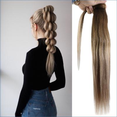 China Factory Price 10a Wholesale Grade Virgin Hair Raw Brazilian Hair Can Be Dyed And Permed Clip In Hair Ponytail Extensions for sale