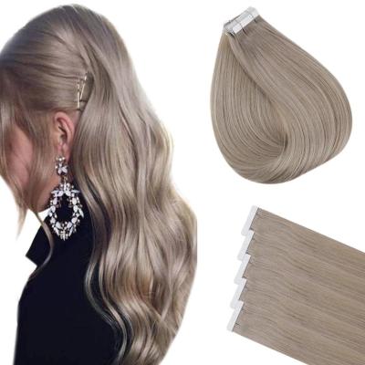 China High Quality Blonde Russian Hair Remy Tape Hair Cheap Silky Straight Wave Tape Extension for sale