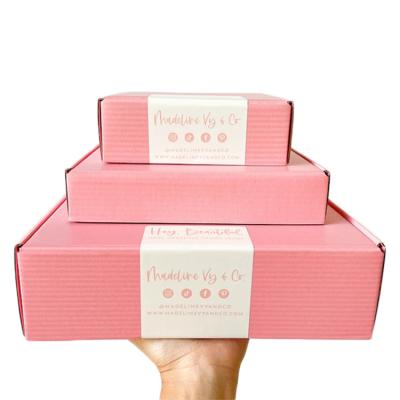 China High Quality Recyclable Cheap Price Custom Pink Shipping Boxes Jewelry Boxes Large Shipping Paper for sale