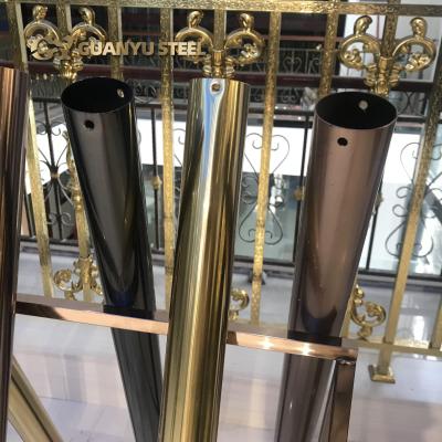 China Construction and production sell stainless steel railing tube balcony decoration colorful gold or black wholesale pipe for sale