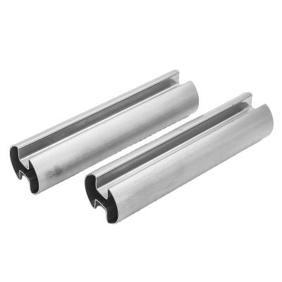 China Construction and production for sale made in china stainless steel square grooved slot grooved tube pipe for balustrades and railings for sale