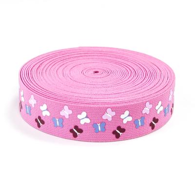 China High tenacity/durable high quality fashion woven elastic ribbon printed webbing for garment gift for sale