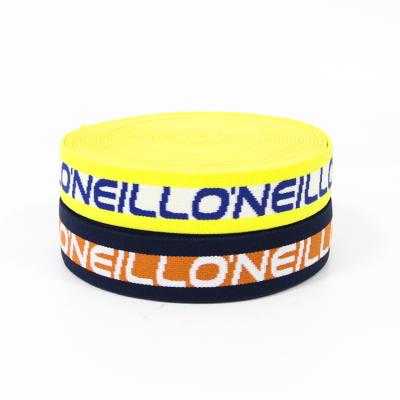 China High Tenacity / Elastic Logo Printed Jacquard Elastic Band High Quality Custom Webbing for sale