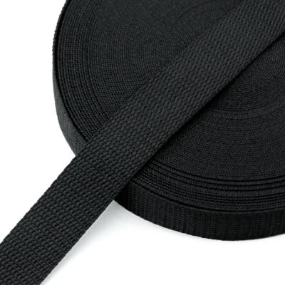 China Strong Wear Resistance / Strong Stretch Factory PP Webbing Custom Webbing Polypropylene Webbing Black Webbing for sale