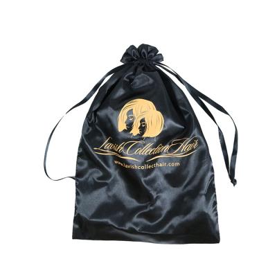 China Wholesale Custom Wholesale Silk Screen Satin Bag Satin Hair Extension Bag Large Drawstring Bags for sale